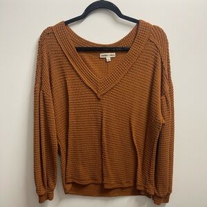 Charmed Hearts burnt orange top with fun sleeves